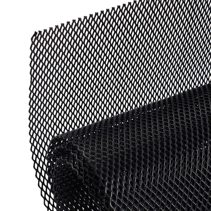 AggAuto Universal 40 inchx13 inch Car Grill Mesh - 100x33cm Aluminum Alloy Automotive Grille Insert Bumper 3x6mm Rhombic Hole, One of the Most Multifunctional Shape Grids Black
