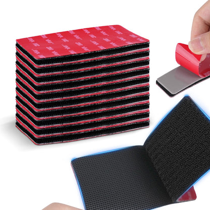10 Pairs Heavy Duty Hook and Loop Strips 2" x 4" with VHB Adhesive Backing, Heat-Resistant Adhesive Strips, Waterproof Mounting Tape for Outdoor, Home, Garage, Garden & DIY Projects