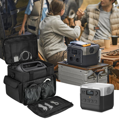 Carrying Case Compatible with Jackery Explorer 500/1000 v2/ECOFLOW River Pro/River 2 Pro/River 2 Max 500 Portable Power Station,Travel Storage Bag Fits for BLUETTI EB3A,Charging Cable and Accessories