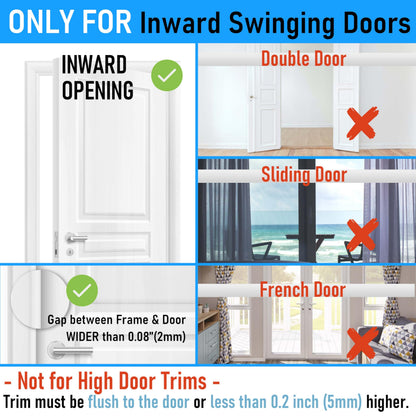 Steinwhale Home Security Door Reinforcement Lock 2Pack, Childproof Safety Door Lock Latch Inside Stopper, Add High Security to Prevent Home Unauthorized Entry, Aluminum Construction Finish