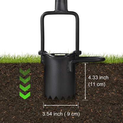 Sod Plugger, Bulb Planter with Long Handle and Serrated Base Garden Tool, Bulb Transplanter Also Grass Plug Tool for Digging Holes to Plant Tulips, Iris, Daffodils Omesata