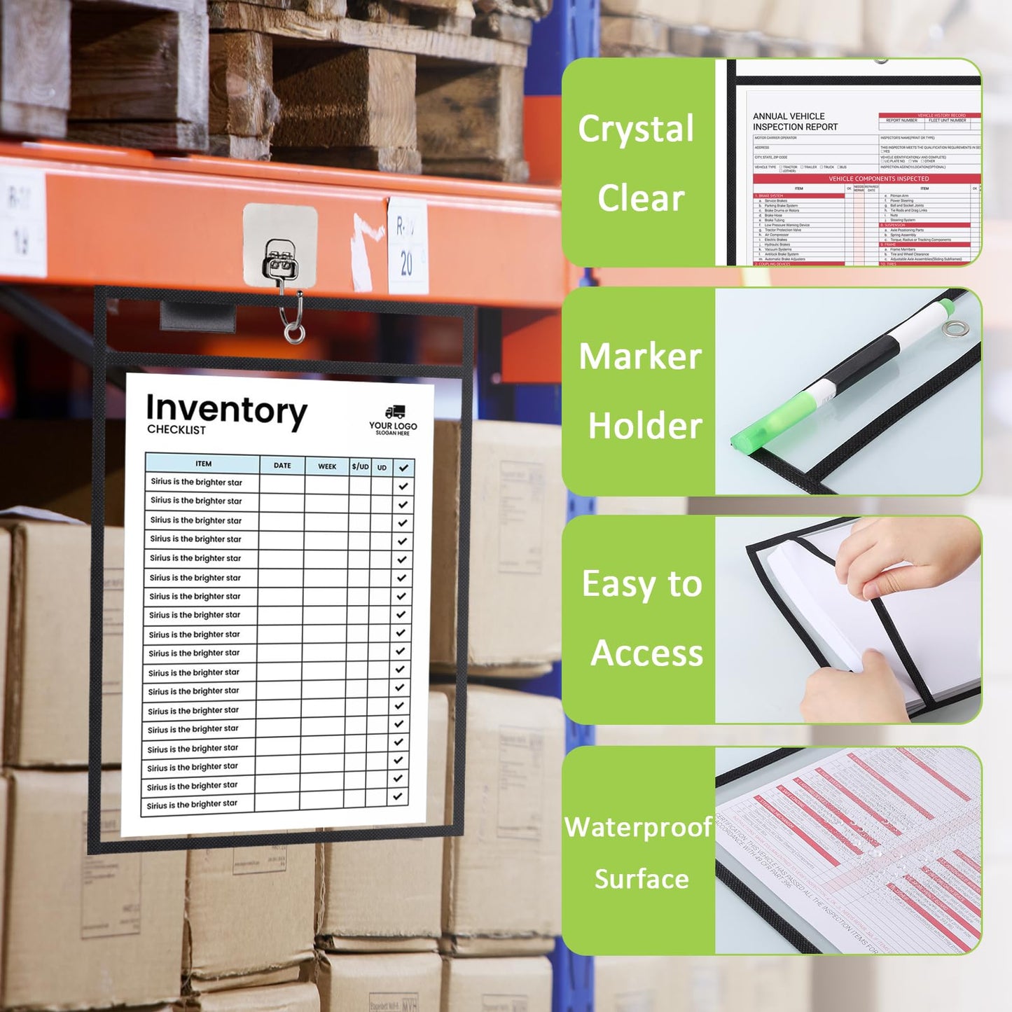 suituts 25 Pack Dry Erase Pockets Sleeves 10x13 Inches Reusable Job Ticket Holders Plastic Pocket Protector Sleeves for Documents, Classroom Teacher Supplies and Shop Tickets (Black)