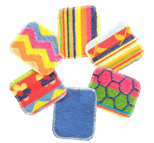 World's Best Flat Pot Scrubbers. Dishwasher Safe. Assorted Colors (6)