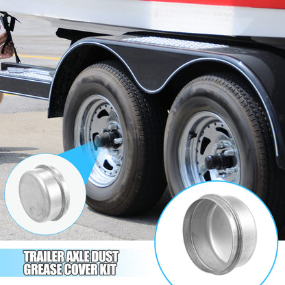 X AUTOHAUX 4pcs 2.44" Trailer Axle Dust Cap Cup Grease Cover for Dexter EZ Lube Trailer Camper 5200 to 6000 Lb Axle Wheel Hub Bearing