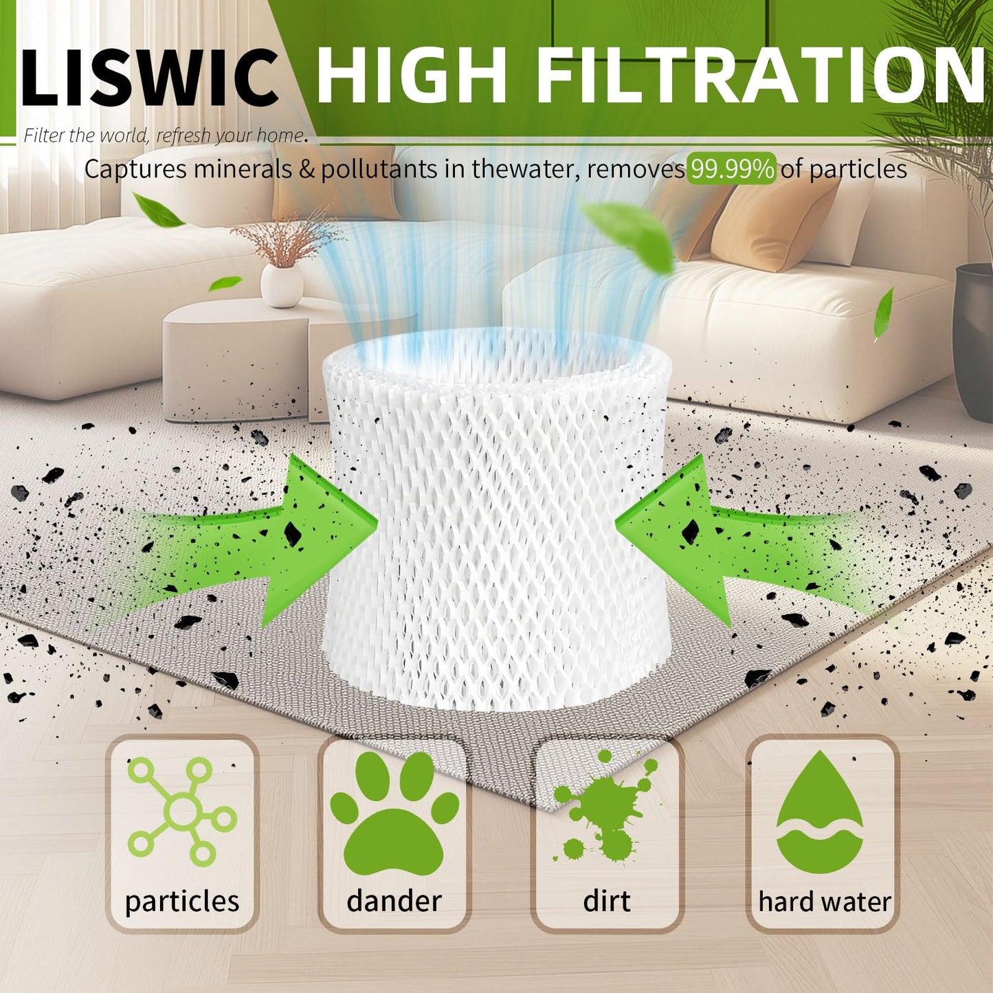 2 Pack Humidifier Wicking Filters Compatible with Honeywell HC-888, HC-888N, Filter C