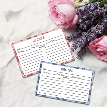Recipe Cards 100 pcs Double Sided Fruit Blank Recipe Cards 4x6 Inch Recipe Binder Index Cards for Restaurants, Cafes, Diners Cooking Kitchen Organization