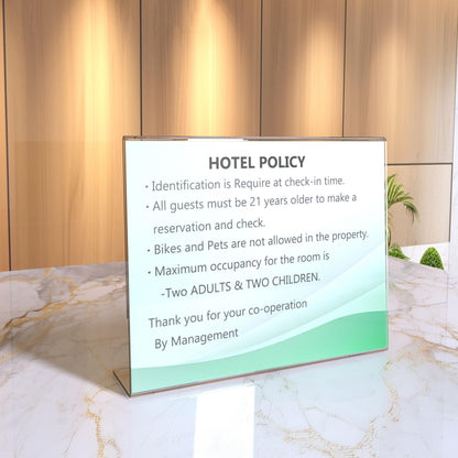 DEZEQO Clear Acrylic Desktop Display Sign Holder,11 x 8.5 Acrylic Slant Back Sign Holder Stand, Perfect for Showcasing Advertisements and Signs,6 Pack