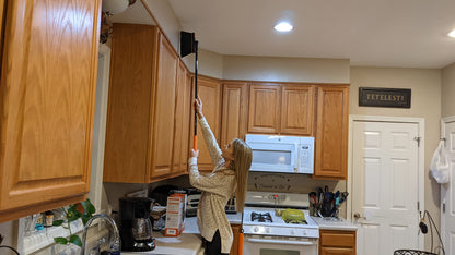 JEHONN Broom and Dustpan Set for Home, Long Handle Lightweight 180 Degree Rotating Broom Set Indoor, Upright Standing Dust Pan with Comb Teeth, Store Sweep Set for Room Kitchen Office Lobby