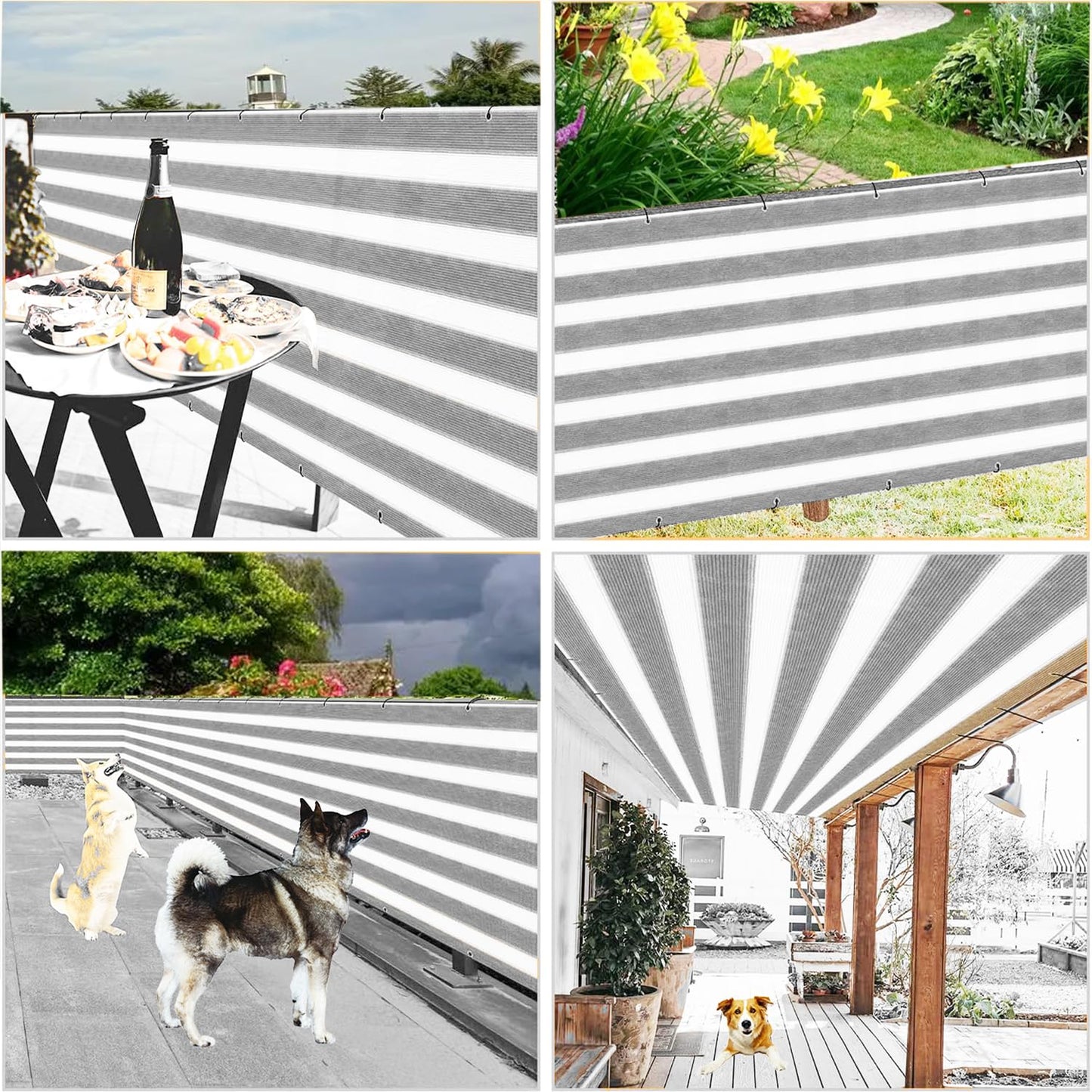 Balcony Privacy Screen, 3.0FT x 19.7FT Fence Privacy Screen UV-Resistant Apartments Railing Fence Shield Cover, Weather Resistant Outdoor Patio Deck Privacy Panels Porch
