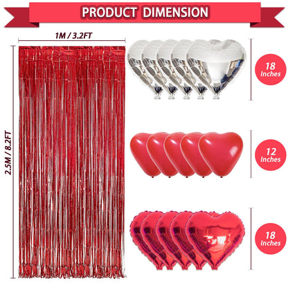 90Pcs Valentines Day Decor Kit, Happy Anniversary Decorations - 4 Pcs Balloon Boxes, Balloon Garland, Multi Decorations For Romantic Decors Special Night