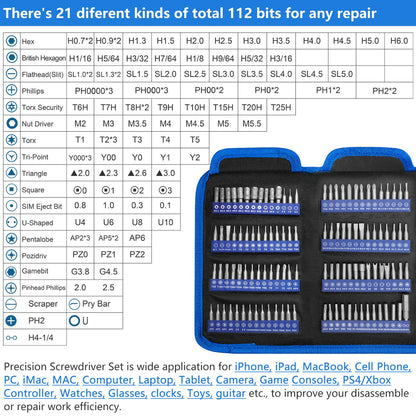 oGoDeal 133 in 1 Electronics Precision Screwdriver Set, Magnetic Screwdriver Set Electronic Repair Kit for Computer, Laptop, iPhone, MacBook, PC, Tablet, PS4, Xbox, Nintendo, Game Console