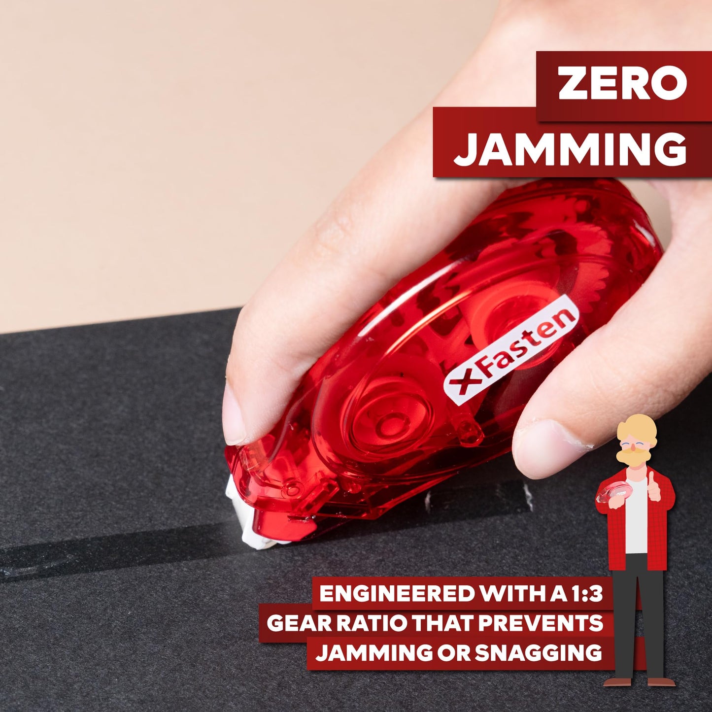 XFasten Double Sided Adhesive Scrapbook Runner Tape Roller, 0.3-inch by 360-Inch, 8-Pack, Permanent Adhesive Dots Roller Applicator, Acid-Free and Archival Safe Scrapbooking Tape