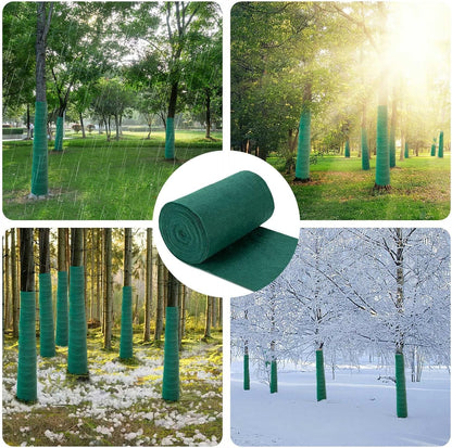 Tree Protector Wrap for Winter Freeze Protection, 56 Ft x 2 Rolls Heavy-Duty Tree Wrap with Tape, Breathable Trunk Bark, Protects Damaged Bark and Guards Against Animals for Shrubs and Young Trees