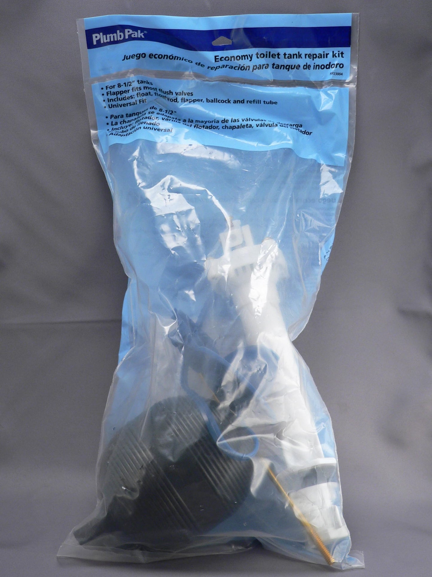 Plumb Pak Complete Toilet Repair Kit Fill Valve, Flapper, Float Replacement for 8.5" Tanks