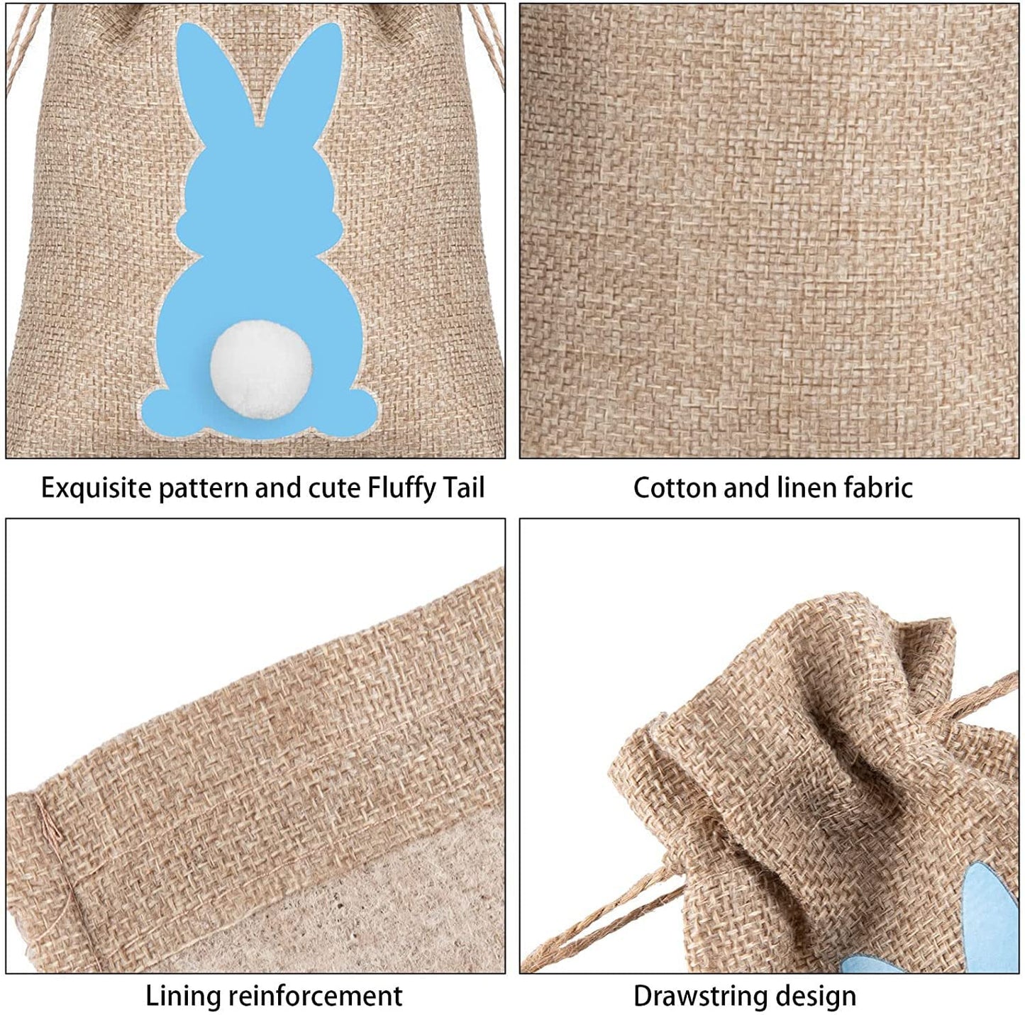Xugoox 24Pcs Easter Burlap Candy Bags Drawstring Gift Bag Jute Linen Goody Treat Gift Bags Party Favor Bag Chocolate Sweet Bags for Easter Birthday Party Favors