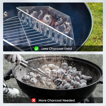 Stanbroil Charcoal Grill Basket Holder, 15" x 5" Charcoal Briquet Holder Replacement for Weber 22" and 26" Charcoal Grills, 2 Pack