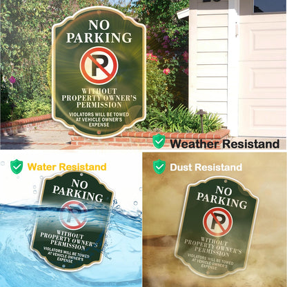 Yuzkouge No Parking Sign, Violators Will Be to Towed at Vehicle Owner’s Expense - 2 Pack, 12” x 18” Rust Free Aluminum Sign, Weatherproof, Fade Resistant
