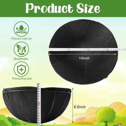 14inch Round Fabric Planter Basket Liner- 4Pcs Felt Flower Pot Liners-Hanging Plant Basket Fiber Insert for Garden Wall Hanging Planter Flower Vegetables