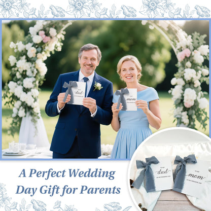 Set of 2 To My Dad and Mom on My Wedding Day Card – Thank You Gift from Bride and Groom, Heartfelt Parents Appreciation Card