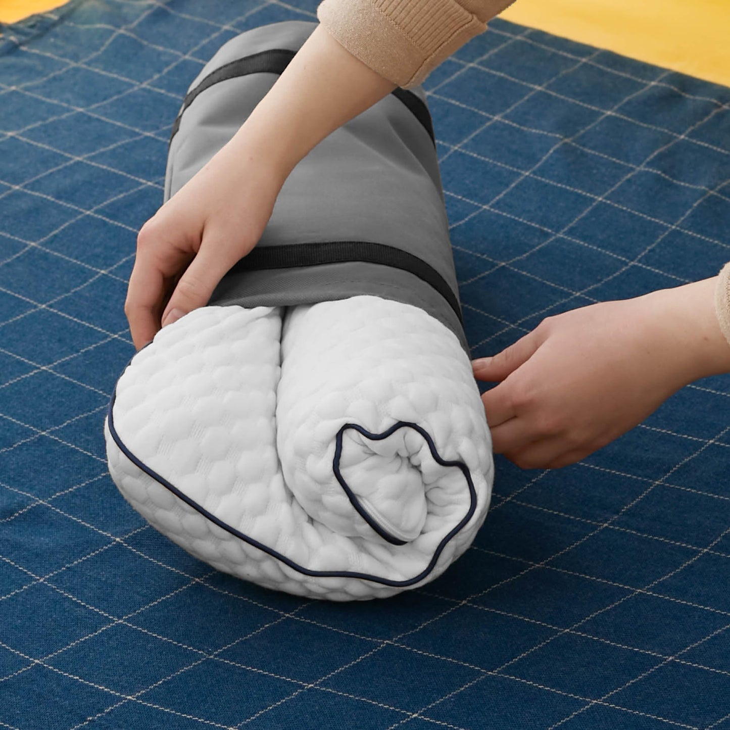 WEEKENDER Gel Memory Foam Camping Pillow - Travel Essentials & Must Haves - Camping Gear & Accessories - Contouring Neck Support - Small Size Compatible for Camping, Car, Airplane, and Beach - 1 Pack