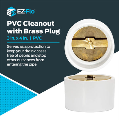 EZ-FLO 15336 Clean-Out with Brass Plug, White