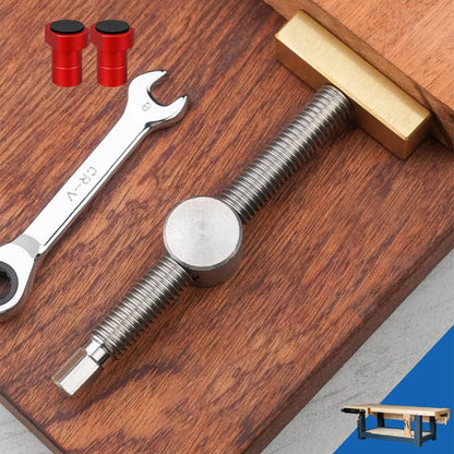 8 Pack 3/4" Bench Dogs Bench Brake, 19mm Aluminum Alloy Bench Dogs Stops with Non-Slip Pads for 19mm Dog Hole Workbench MFT Tables, Woodworking & DIY Projects (Red)