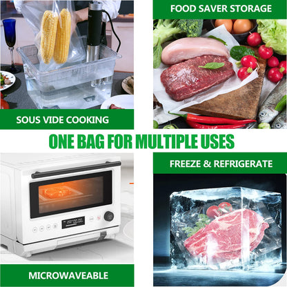 Vacuum Sealer Bags 11" x 50' 2 Rolls (Total 100ft) Commercial Grade Food Saver Bags Seal a Meal BPA Free Heavy Duty Great for Vac Storage Meal Prep or Sous Vide