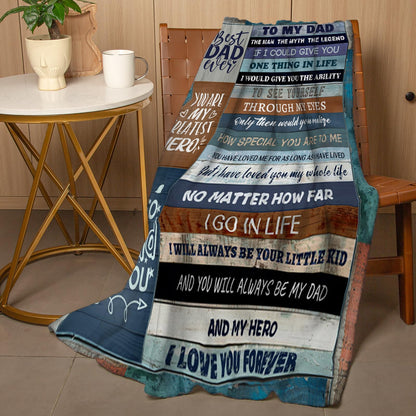 Birthday Gifts for Dad from Daughter Son Kids, Best Dad Ever Gifts for Christmas Birthday, Gifts for Dads Who Have Everything, Soft Father Throw Blanket for Couch 60"x 50"