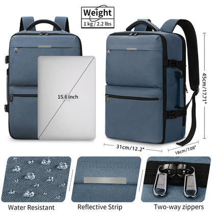 Travel Backpack 15.6 inch Laptop Backpack Waterproof Carry On Backpack Flight Approved Weekender School Backpack for Men Women