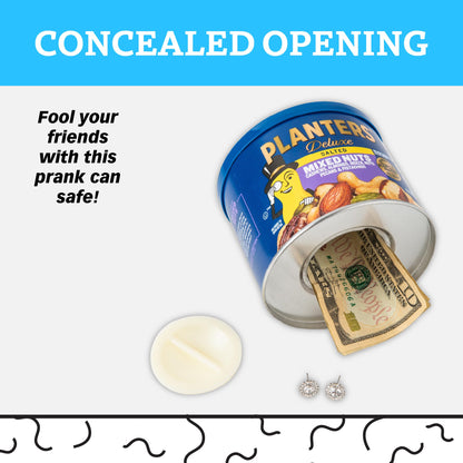 BigMouth Inc Planters Mr. Peanuts Fake Can Diversion Safe - Hidden Safe for Money Stash - Secret Compartment and Hidden Storage Fun Gag Gift Book Safe Alternative - Medium Size