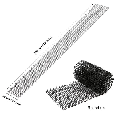 Cat Scat Mat, 78inch, Cat Deterrent Devices Spikes Mat Include 8 Garden Staples, for Garden, Fence, Anti-Cats Network, Bird, Squirrel, Raccoon Spikes