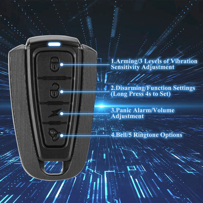ROCKBROS 115dB Bike Alarm Wireless Motorcycle Alarm with Remote Vibration Motion Sensor Waterproof