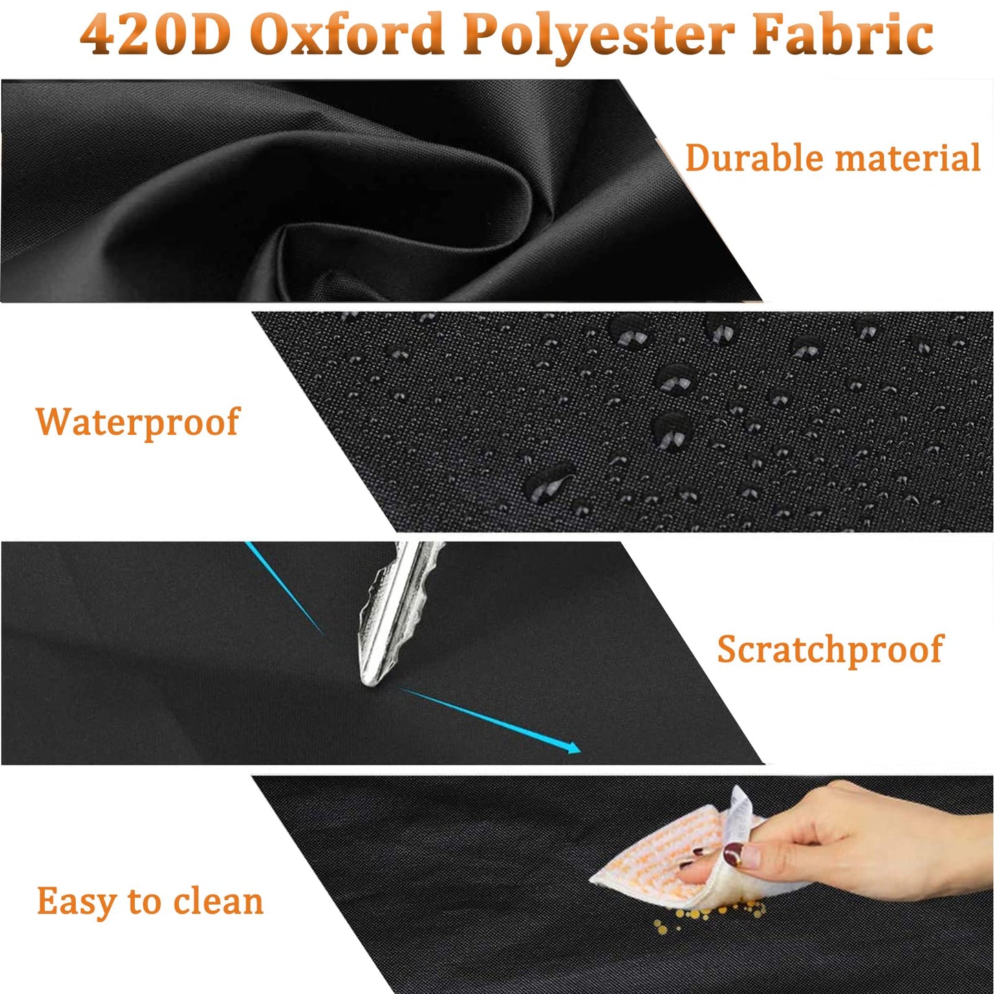 Snow Thrower Cover Waterproof Snow Blower Cover 420D Oxford with Windproof Buckles and Elastic Cord for Outdoor Electric All Weather Protection 54" Lx43 Hx32 W