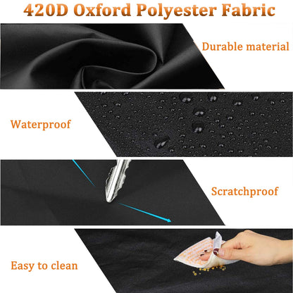 Snow Thrower Cover Waterproof Snow Blower Cover 420D Oxford with Windproof Buckles and Elastic Cord for Outdoor Electric All Weather Protection 54" Lx43 Hx32 W