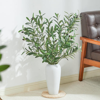 Vicrol 2 PCS 39 Inch Faux Olive Branches Artificial Flowers Greenery Stems Olive Tree Branch for Vase Filler Home Decor Indoor