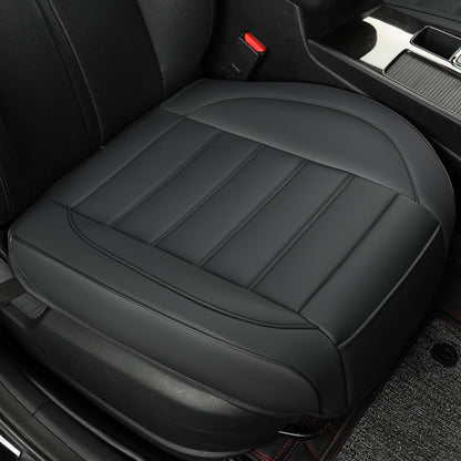 Vankerful Leather Front Car Seat Covers,Bottom Seat Covers for Cars,Driver Car Seat Cushion Cover,Waterproof,Anti-Slip,Full Wrap,for Most Vehicles,Sedan,Truck,SUV (Black, 1 PC, Parallel)