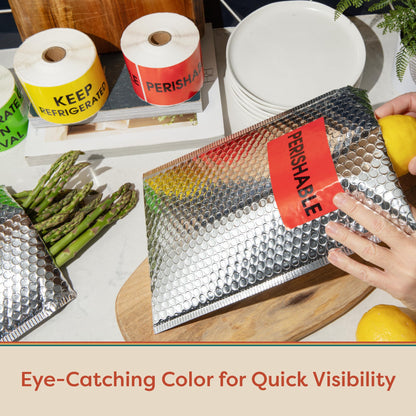 Aegis Adhesives - 3" X 5" (1 Roll, 500 Stickers) Glass - Please Handle with Care - Thank You Warning Shipping Labels