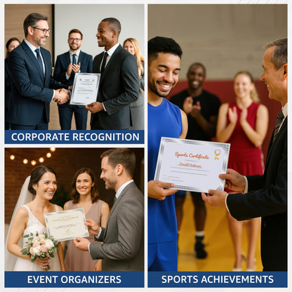 50 Certificate Paper 8.5 x 11 for Printing - Blank Certificate Papers for Award Certificates & Diploma Paper - Premium Silver Foil Award Papers Cardstock for Awards & Certificates Graduation