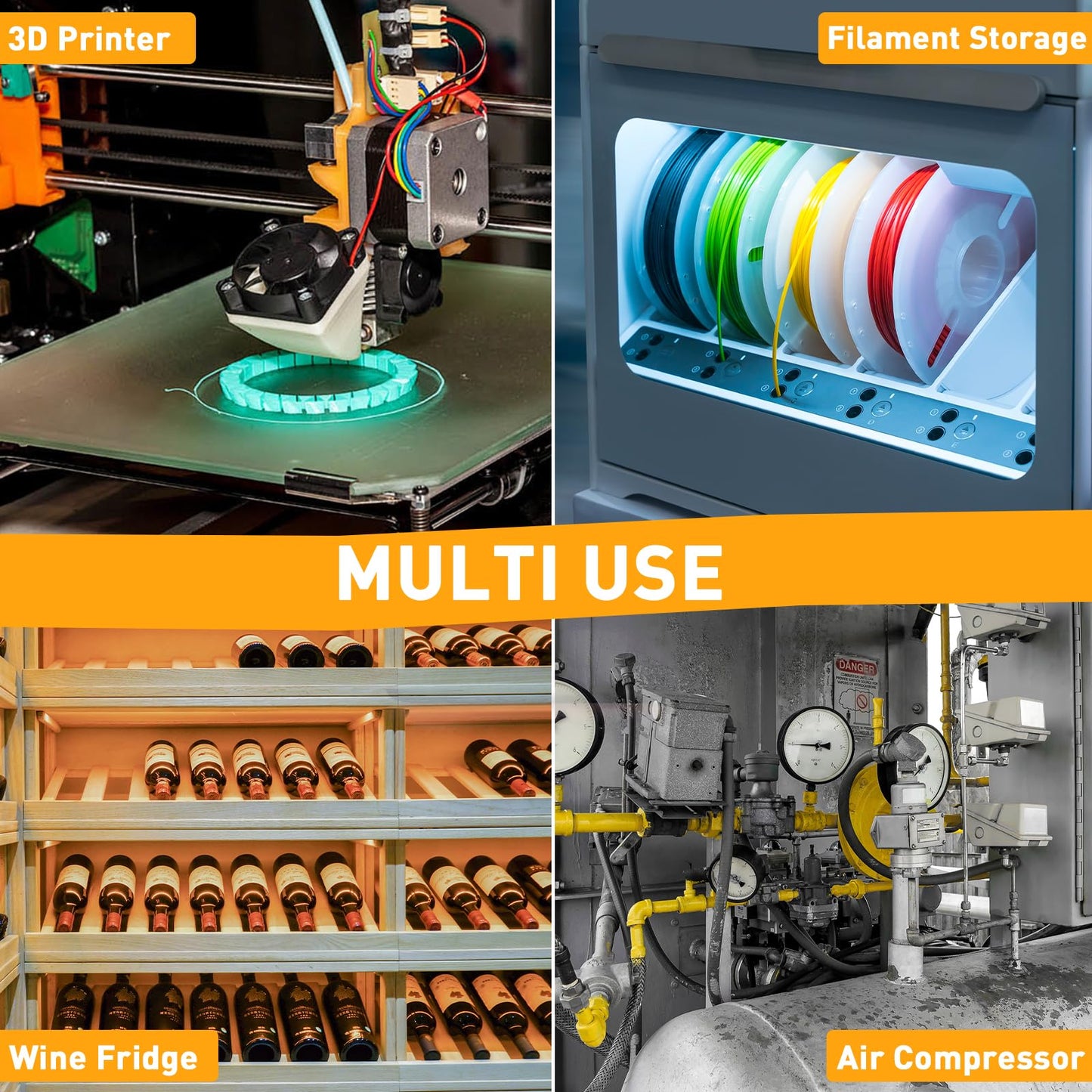 Yeather 2LBS Silica Gel Beads Easy to Reactivate, Large Capacity (Industry Standard 2-4 mm) - Moisture Indicating Desiccant Packs Ideal for 3D Printer, air Compressor, Filament Storage