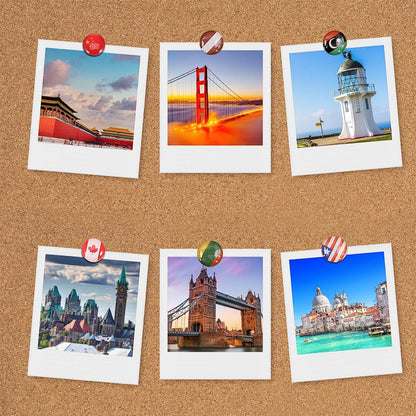 291Pcs National Flag Push Pins, Travel Map Push Pins National Flag Thumb Tacks Decorative Drawing Push Pin for Cork Board Pinboard Map Home Office Classroom