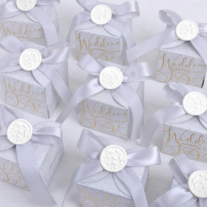 UNIQOOO Wax Seal Stickers - 3D Magnolia Wedding Invitation Envelope Botanical Seal Stickers, 50 Pcs Self- Adhesive Snow White Stickers, Perfect for Invitation, Christmas, Gift Wrapping, Party