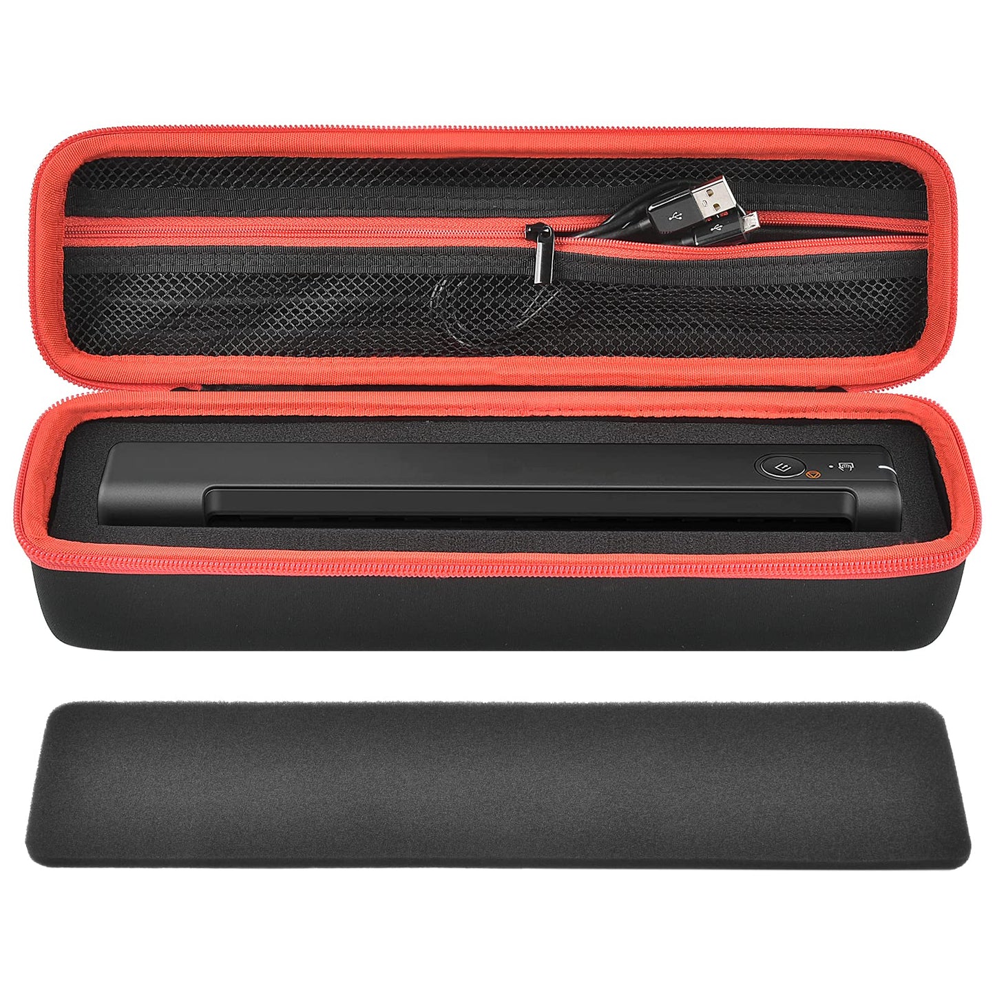 Case for Epson Workforce ES-50/ ES-60W/ ES-55R/ ES-65WR & DS-30/ DS-70/ DS-80W, Hard Portable Scanner Carrying Case Receipt Scanner Case with Handle & Mesh Pocket for USB Cable/Adapter (Black)