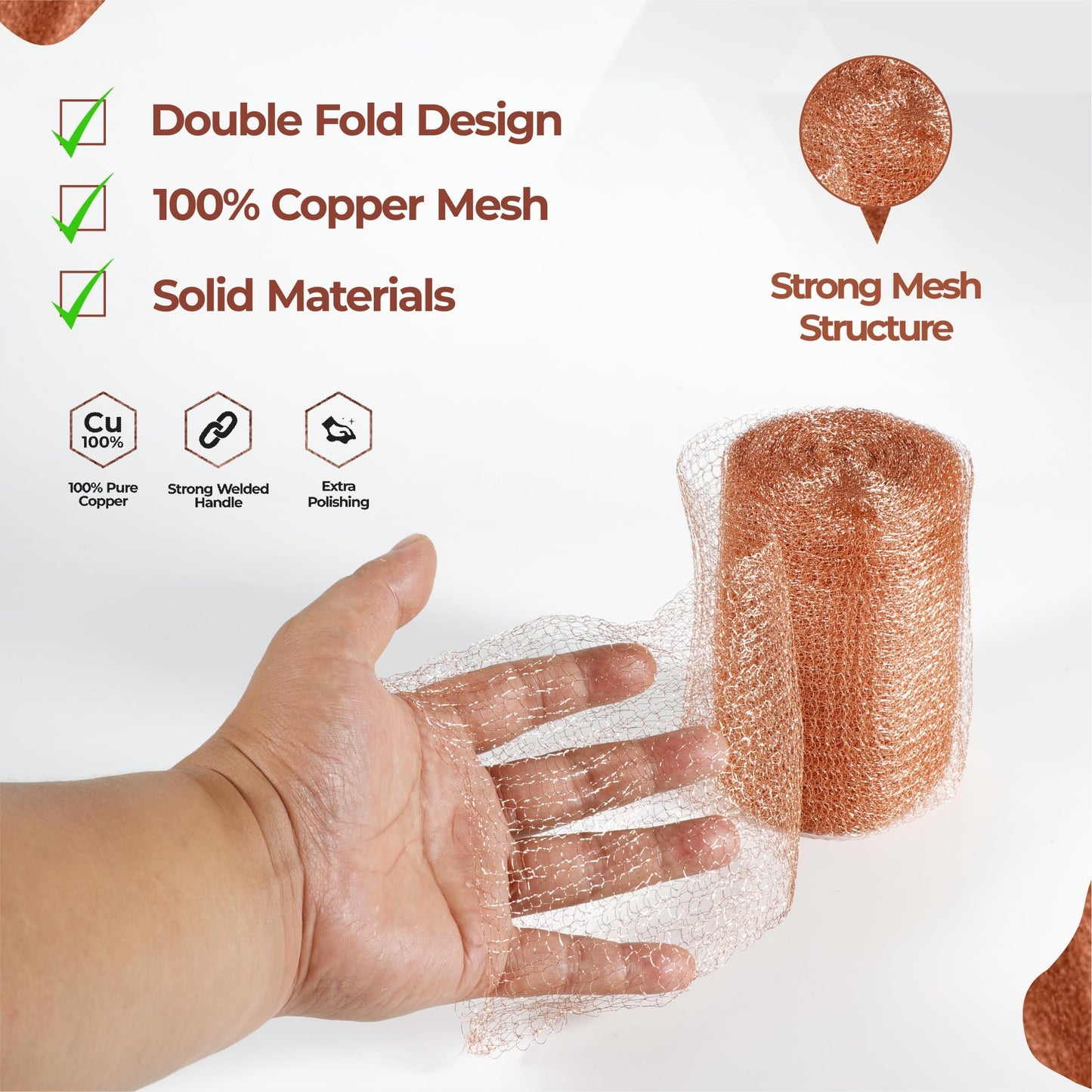 Californistan Copper Mesh Rodent Control, 5in x 32ft- Rustproof Copper Mesh Roll for Rodent, Bat & Snail - Perfect for Hole Blocking, Gardening & Sealing Water Opening - Plus Bonus Scissor & Gloves