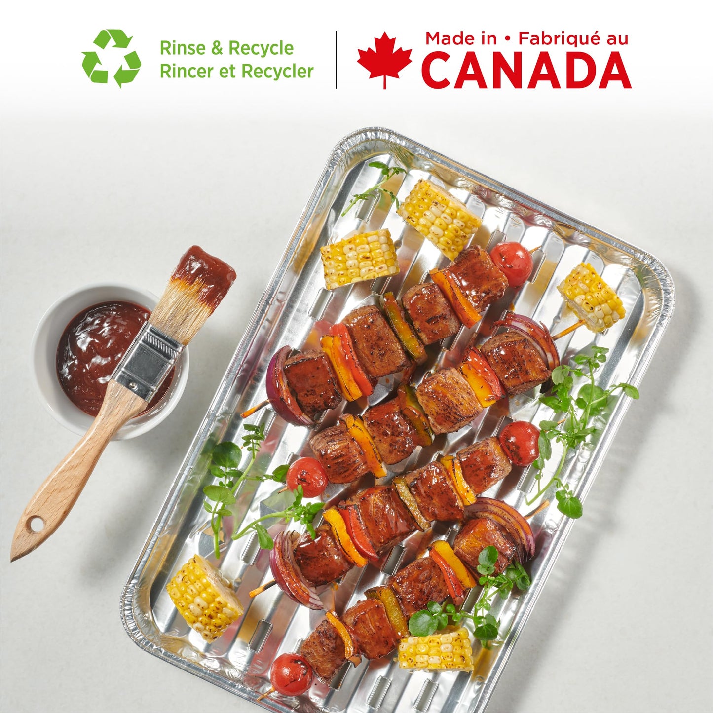 Starfrit 30-Pack Aluminum Grilling Trays – 13.5” x 9” (34 cm x 23 cm) – Perfect for BBQ – Recyclable - Disposable