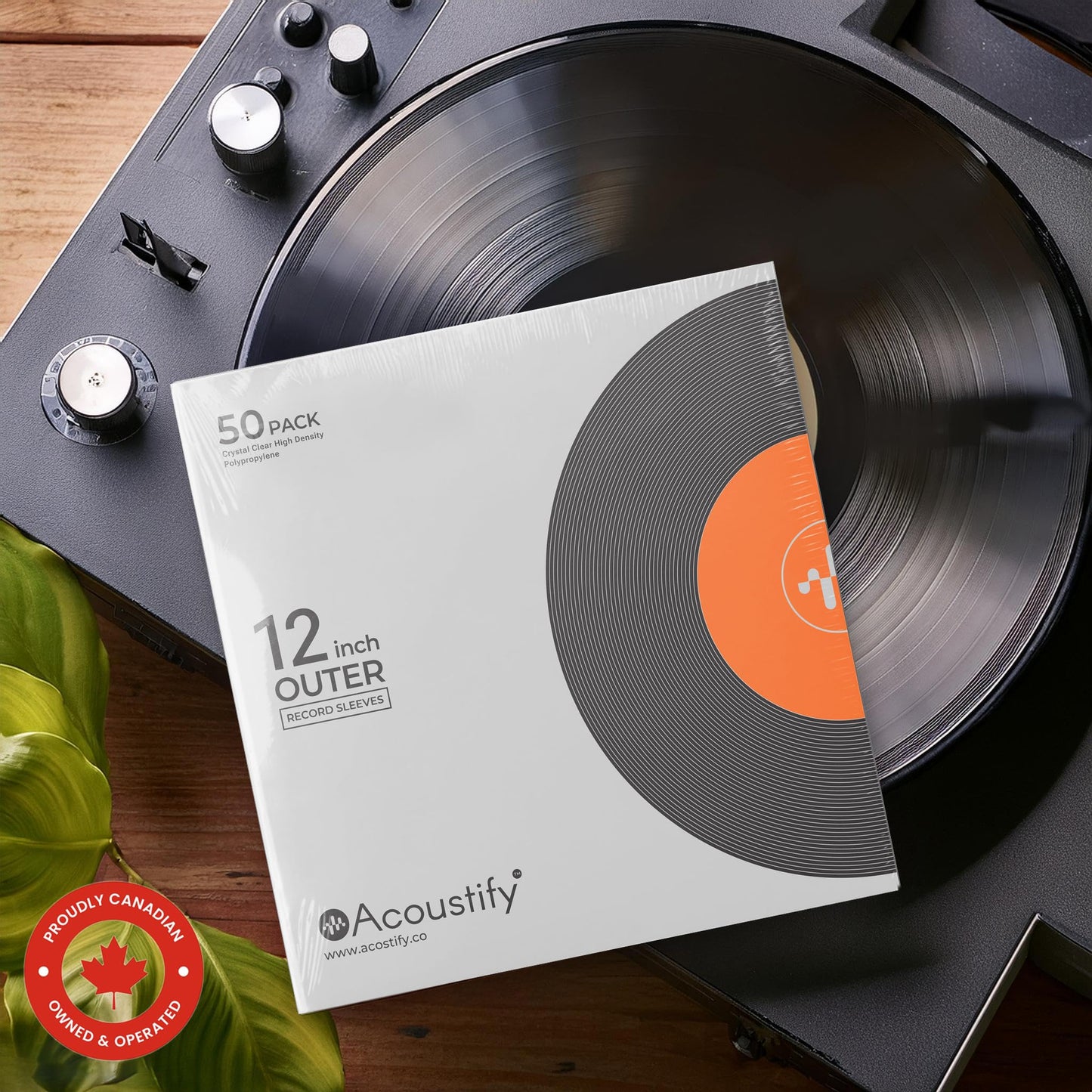 Acoustify Premium Acid-Free Anti-Static Vinyl Record Outer Sleeves, 50-Pack - Crystal Clear True 3 Mil, 12.75" x 12.75" for Single & Gatefold 12" LPs