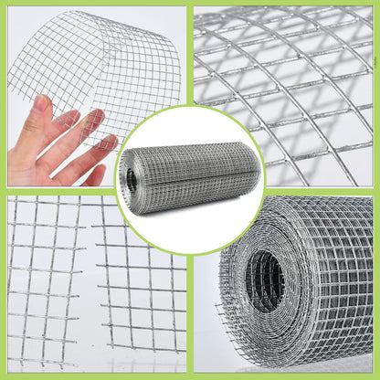 Yharnamite Galvanized Wire Mesh, 40cm x 6m, Garden Fence, Chicken Wire, Poultry Netting, DIY Projects, Silver, Stainless Steel