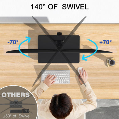 Rfiver Monitor Stand, Single VESA Monitor Stand for Desk with Swivel/Height Adjustable, Computer Monitor Riser for 13-32 inch Screens, Hold up to 44 lbs, Max VESA 100 x 100mm, Black
