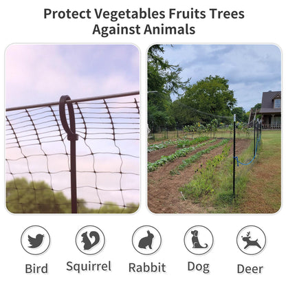 Bird Netting for Garden 7 x 100 Feet, Black Garden Protection Netting Heavy Duty Wire Mesh Net Barrier, Protect Plants Fruits Trees from Rodents Birds Deer Poultry Reusable Animal Fencing (1)