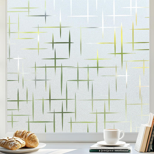 rabbitgoo Window Films for Privacy, Frosted Window Film Static Cling - UV Blocking Non-Adhesive Reusable Covering for Bathroom & Home Office, Easy Install, 23.6x78.7 Inches (60x200cm)