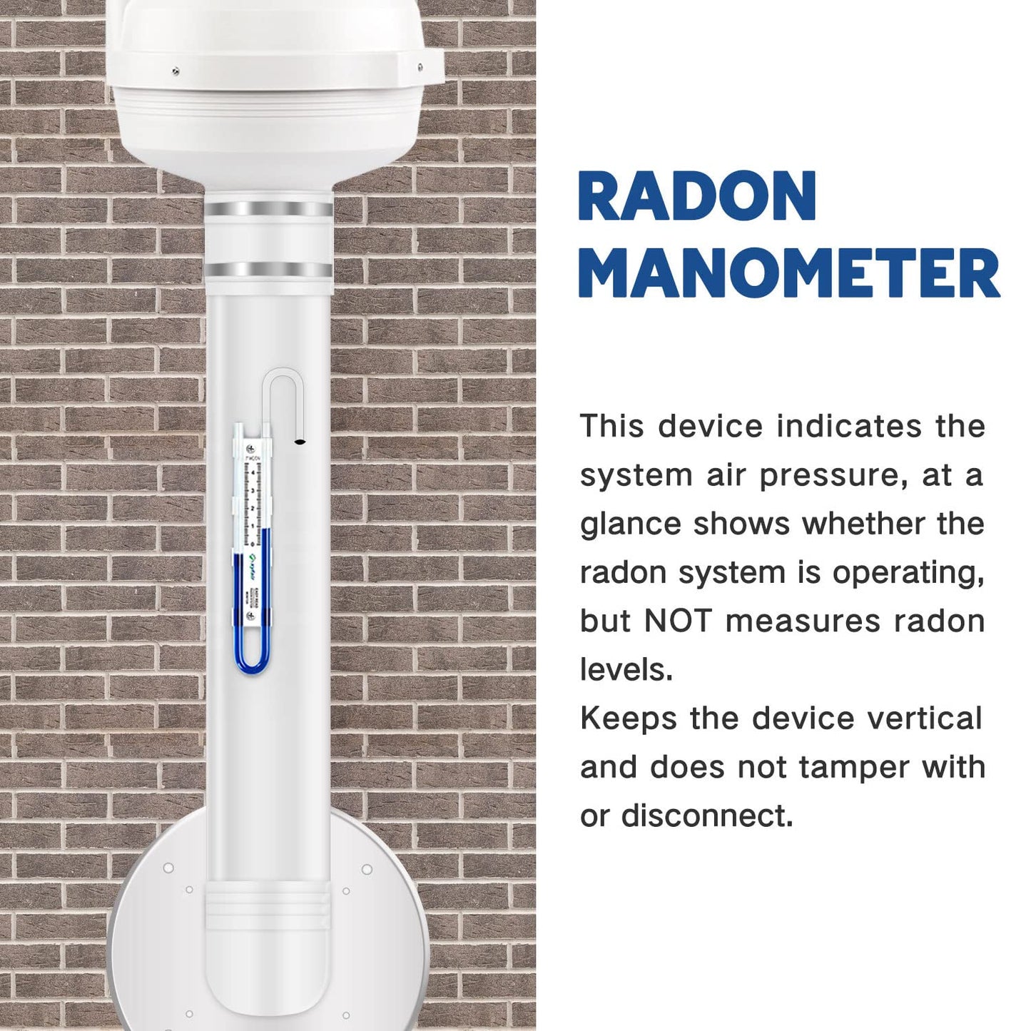XYF Air Easy Read Manometer | U-Tube Air Pressure Indicator (Blue)